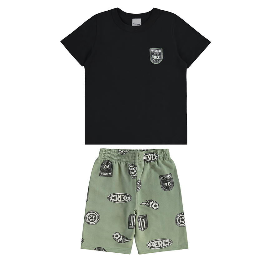 Conjunto Infantil Malwee Camiseta Manga Curta E Bermuda Conjunto Infantil Malwee Camiseta Manga Curta E Bermuda