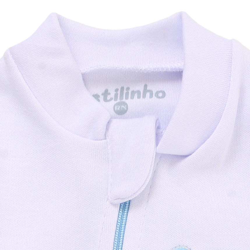 Macacão Longo Bebê Estilinho Em Suedine Estampa Ursos