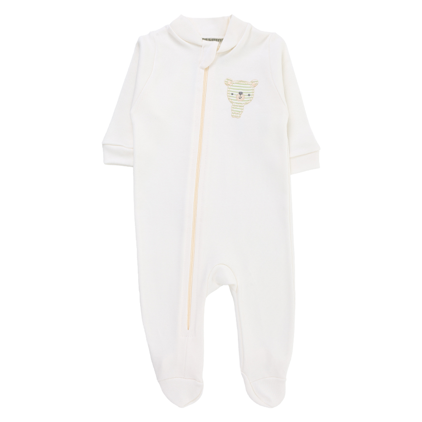 Macacão Longo Bebê Estilinho Em Suedine Bordado Urso