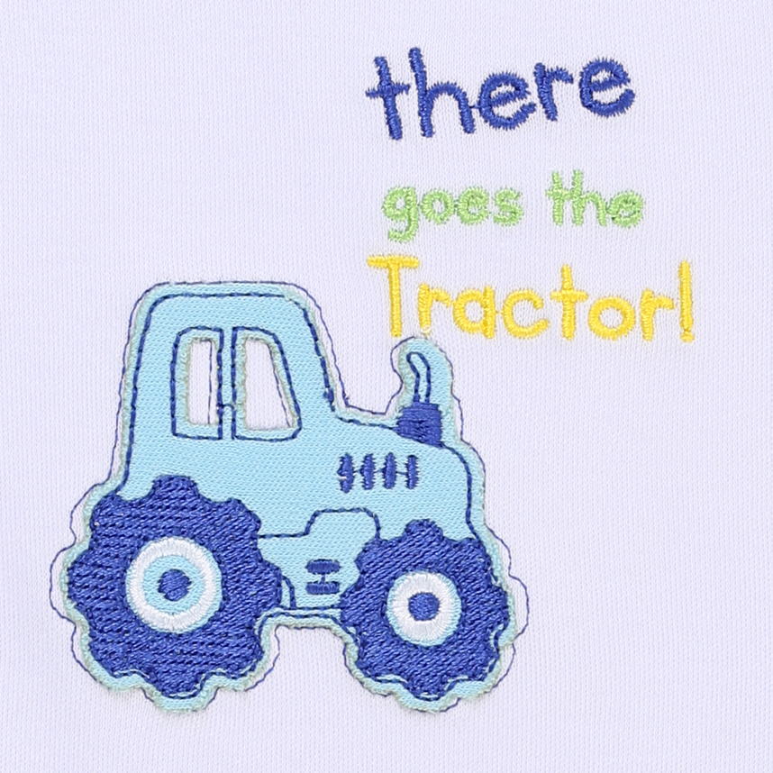 Banho De Sol Estilinho Regata Bordado Trator Em Suedine