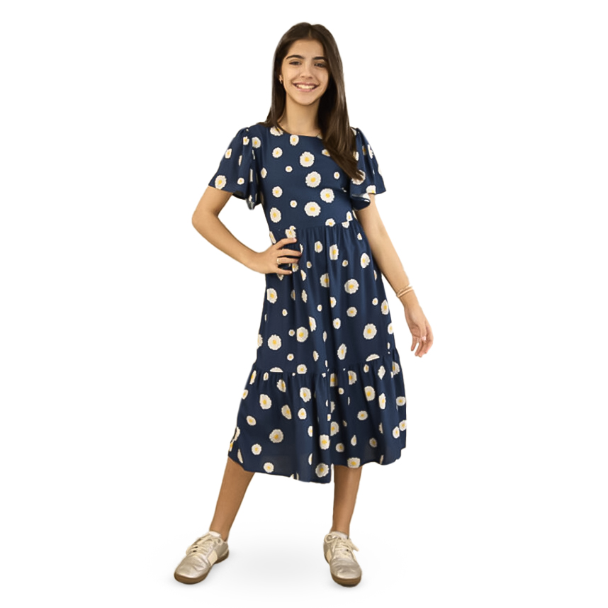 Vestido Infantil Opera Kids Estampado Margaridas Flora