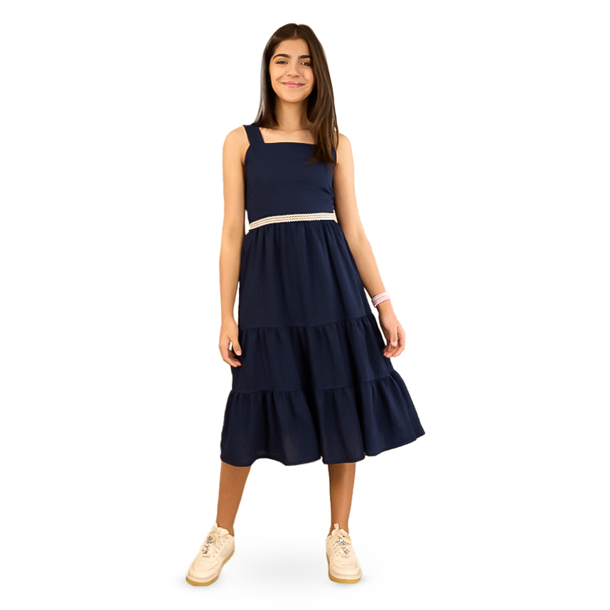 Vestido Midi Infantil Opera Kids Alças Largas Patricia