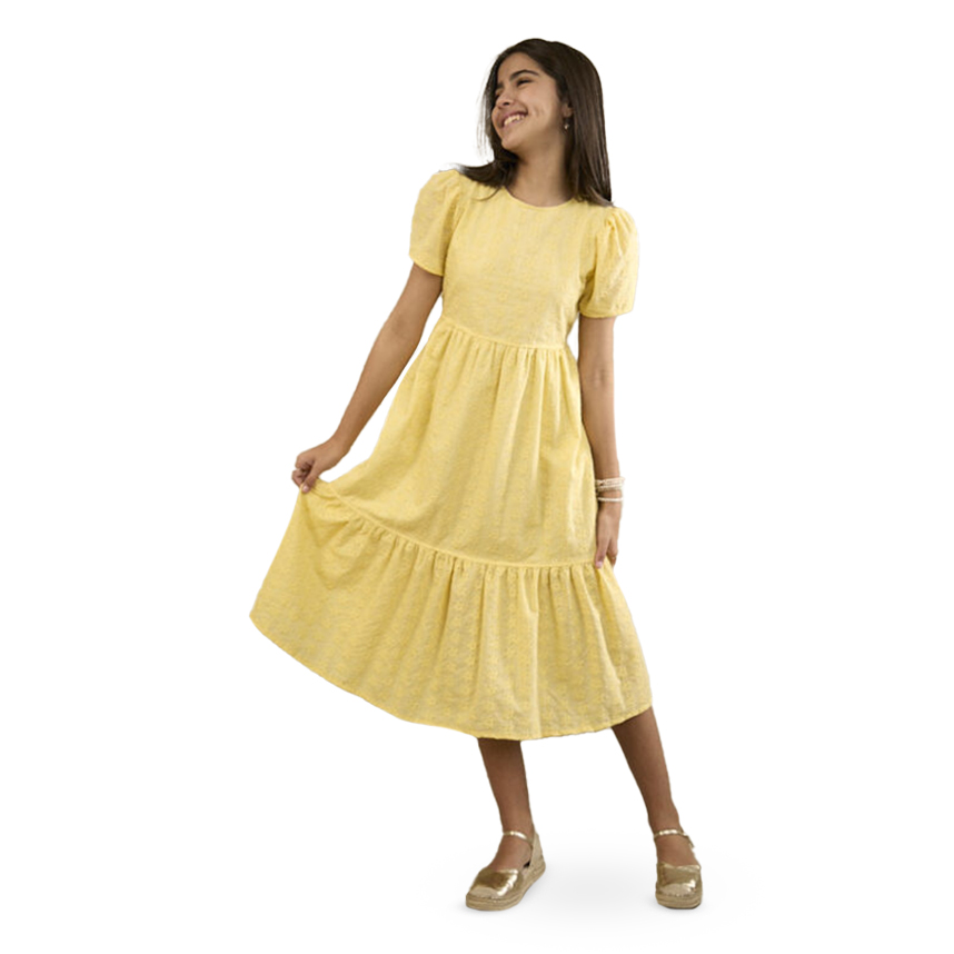 Vestido Midi Infantil Opera Kids Manga Curta Laise Leticia