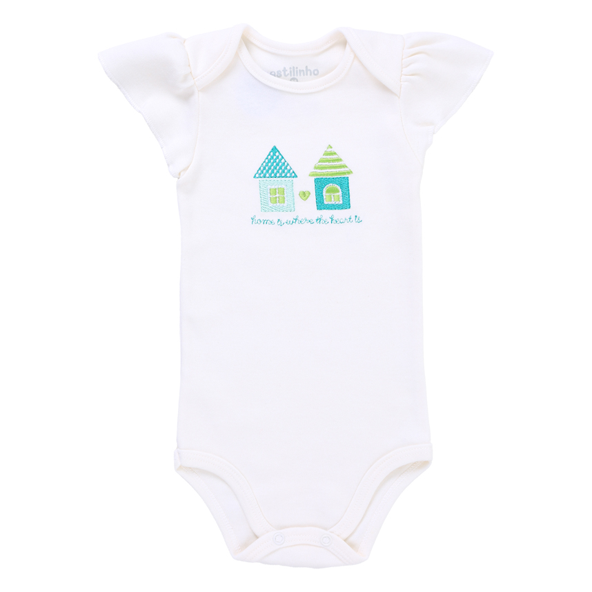 Conjunto Bebê Estilinho Body Estampa Casa E Saia