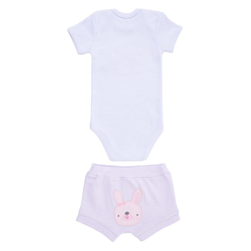 Conjunto Bebê Estilinho Body  E Short Bordado Urso Coelho Conjunto Bebê Estilinho Body  E Short Bordado Urso Coelho