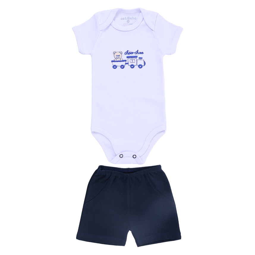 Conjunto Bebê Estilinho Body Bordado Carros E Bermuda Conjunto Bebê Estilinho Body Bordado Carros E Bermuda