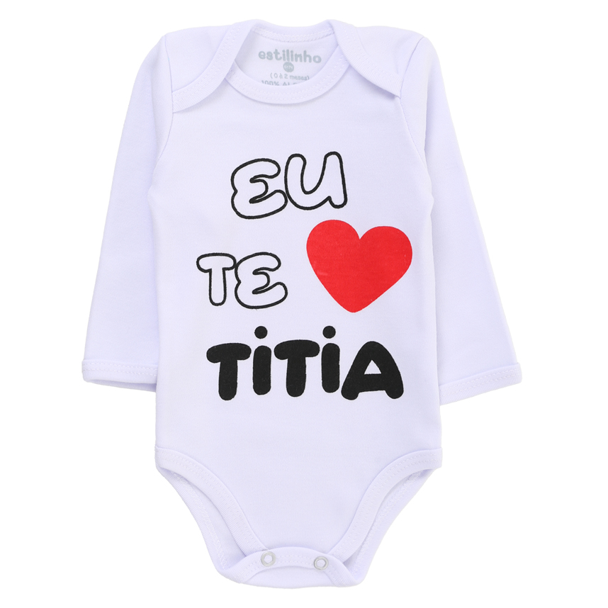 Body Estilinho Manga Longa Frases Tia Papai E Vó 3 Peças