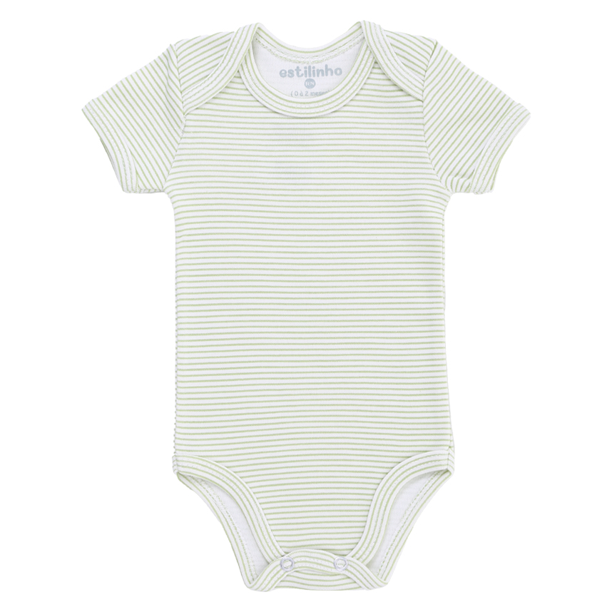 Kit Body Bebê Estilinho Manga Curta Em Suedine 3 Peças Kit Body Bebê Estilinho Manga Curta Em Suedine 3 Peças