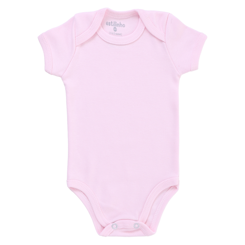 Kit Body Bebê Estilinho Manga Curta Em Suedine 3 Peças Kit Body Bebê Estilinho Manga Curta Em Suedine 3 Peças
