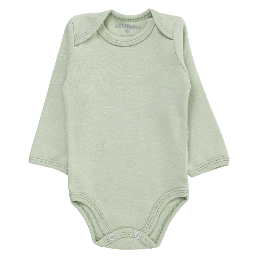 Kit Body Bebê Estilinho Manga Longa Em Suedine 3 Peças Kit Body Bebê Estilinho Manga Longa Em Suedine 3 Peças
