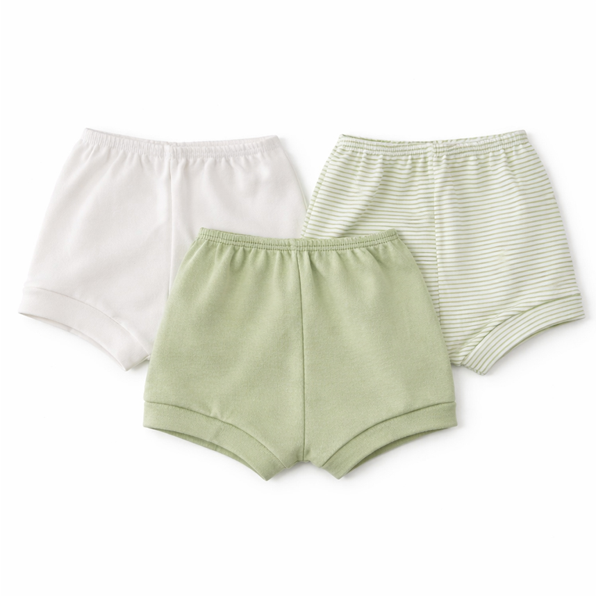 Kit Short Bebê Estilinho Liso Em Suedine 3 Peças