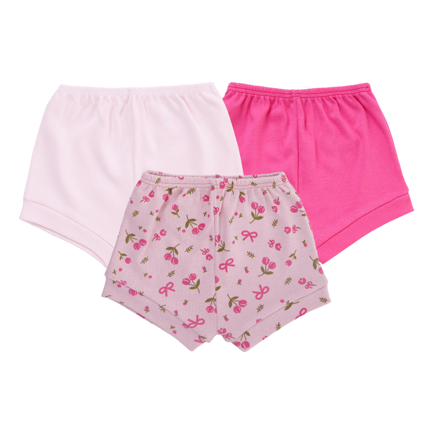 Kit Short Bebê Estilinho Liso E Estampado Em Suedine 3 Peças Kit Short Bebê Estilinho Liso E Estampado Em Suedine 3 Peças