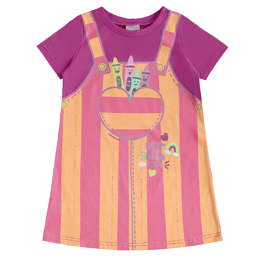 Vestido Infantil Malwee Estampa Sereia Em Meia Malha Vestido Infantil Malwee Estampa Sereia Em Meia Malha