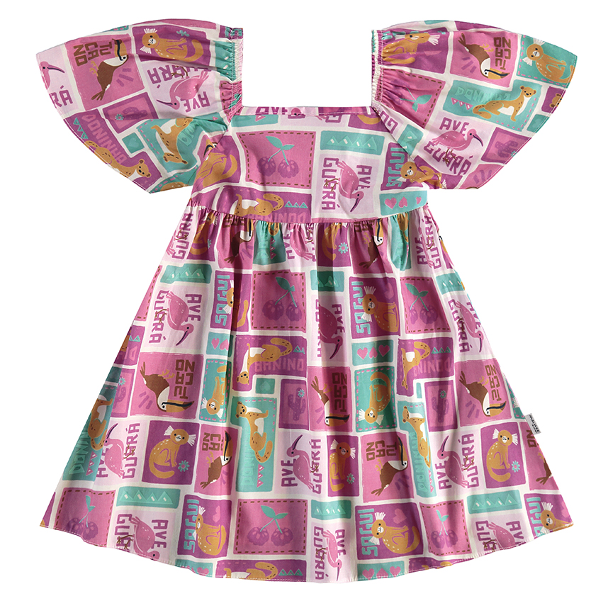 Vestido Infantil Malwee Manga Curta Stretch Vestido Infantil Malwee Manga Curta Stretch