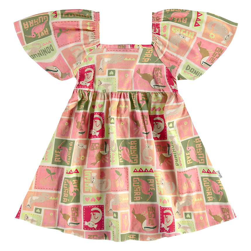 Vestido Infantil Malwee Manga Curta Stretch Vestido Infantil Malwee Manga Curta Stretch