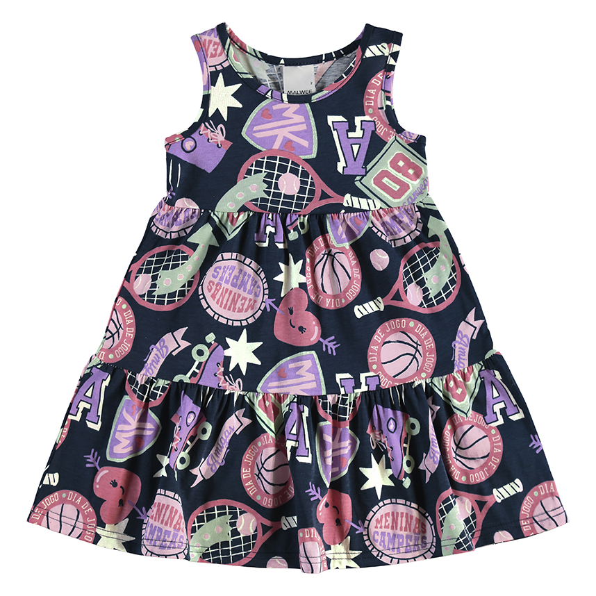 Vestido Infantil Bebê Malwee Regata Em Meia Malha Vestido Infantil Bebê Malwee Regata Em Meia Malha