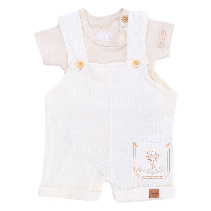 Macacão Curto Bebê Presente De Anjo E Body Com Bolsos