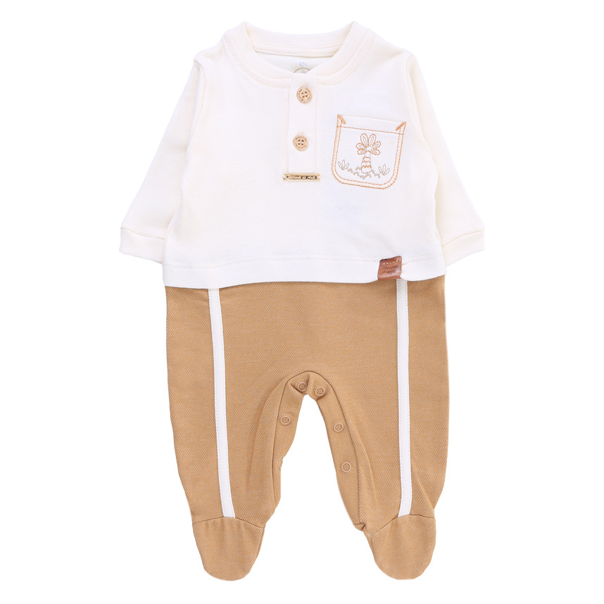 Macacão Longo Bebê Presente De Anjo Bordado Coqueiro