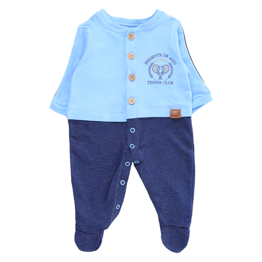 Macacão Longo Bebê Presente De Anjo Bordado Tênis