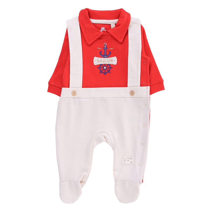 Macacão Longo Bebê Presente De Anjo Bordado Âncora