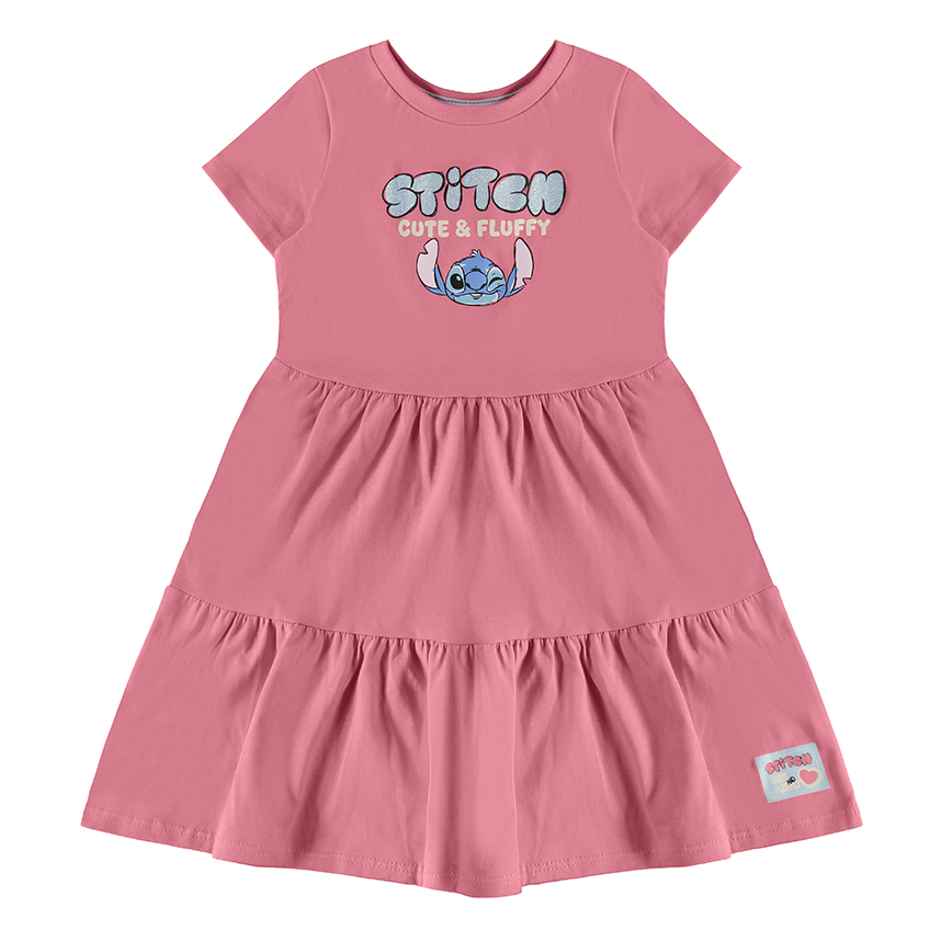 Vestido Curto Infantil Malwee Estampa Stitch Em Meia Malha Vestido Curto Infantil Malwee Estampa Stitch Em Meia Malha