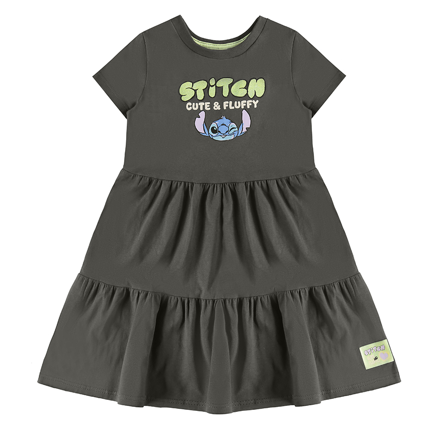 Vestido Curto Infantil Malwee Estampa Stitch Em Meia Malha Vestido Curto Infantil Malwee Estampa Stitch Em Meia Malha