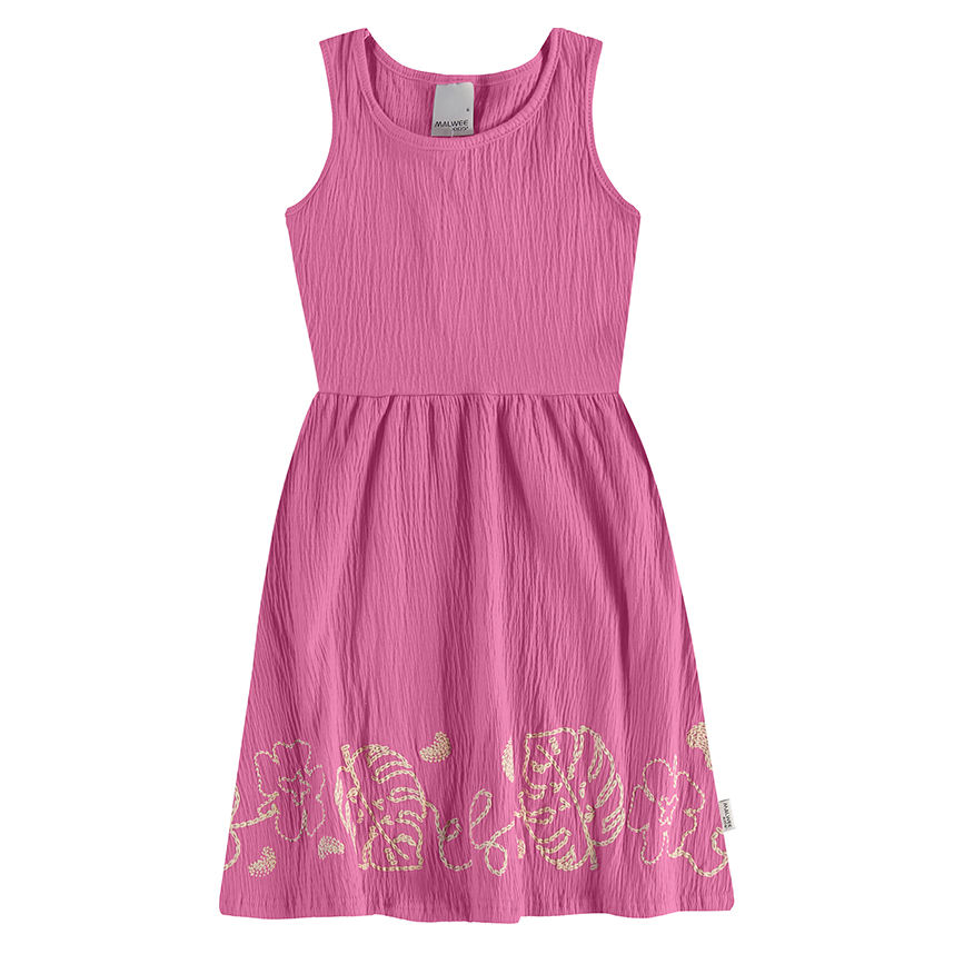 Vestido Infantil Malwee Regata Em Malha Texturizada Vestido Infantil Malwee Regata Em Malha Texturizada