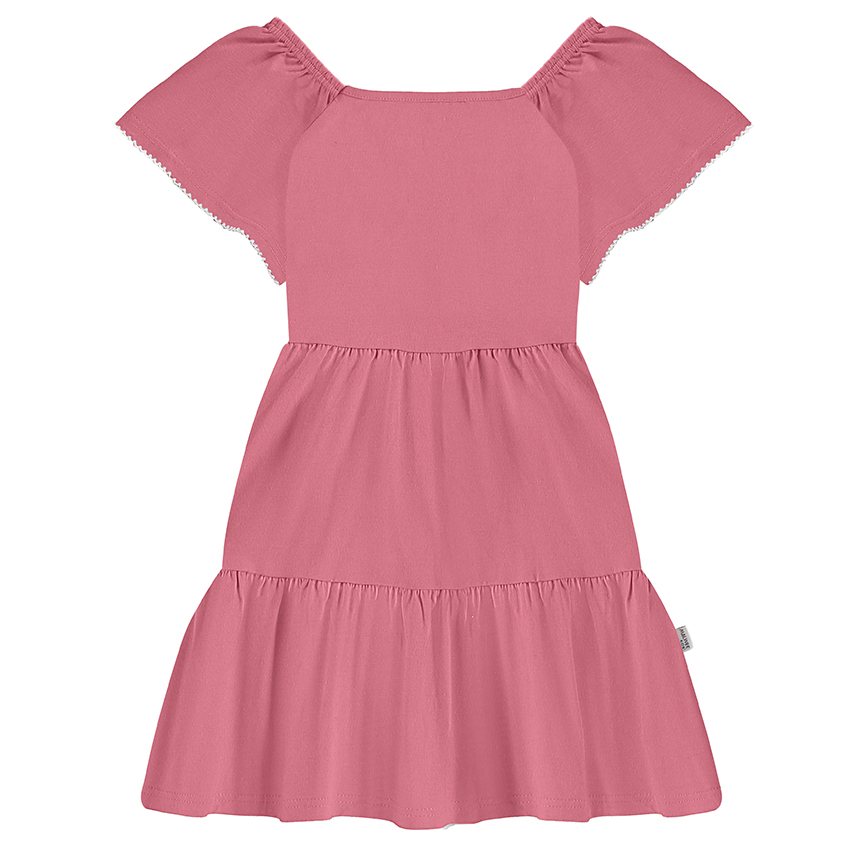 Vestido Curto Infantil Malwee Três Marias Em Meia Malha