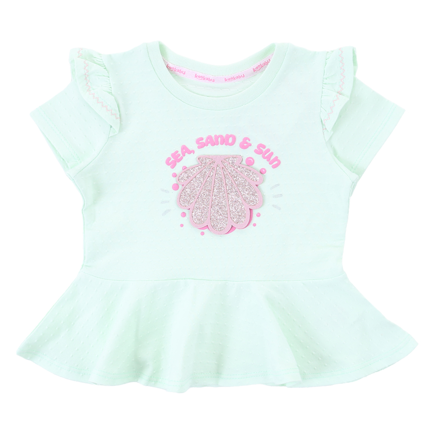 Blusa Infantil Kookabu Manga Curta Com Bolinhas E Babados