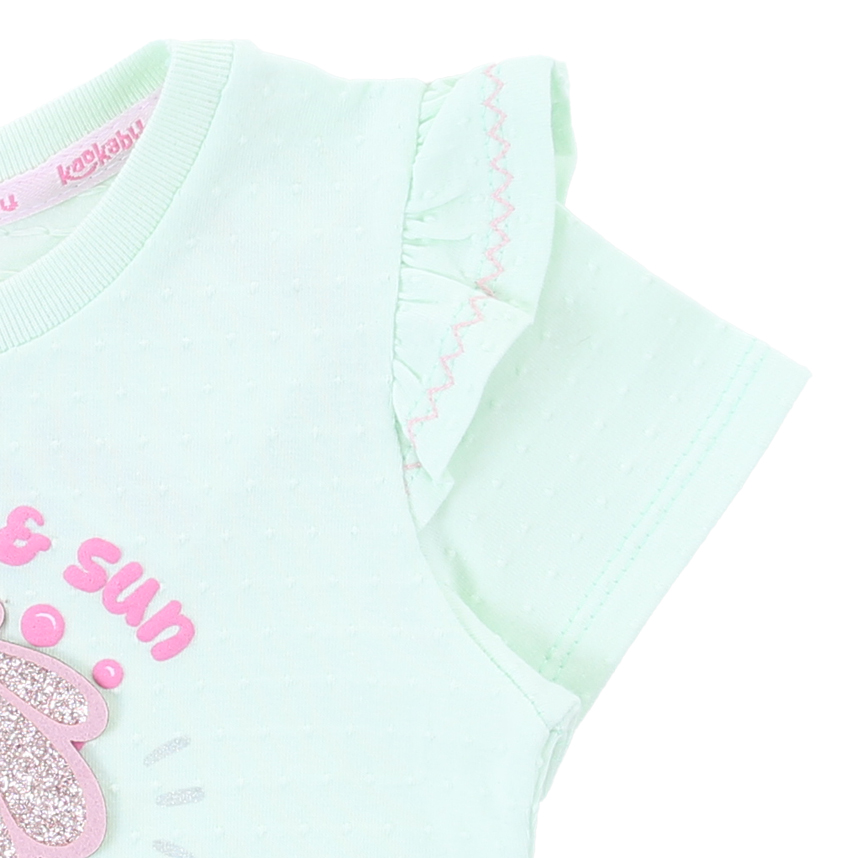 Blusa Infantil Kookabu Manga Curta Com Bolinhas E Babados