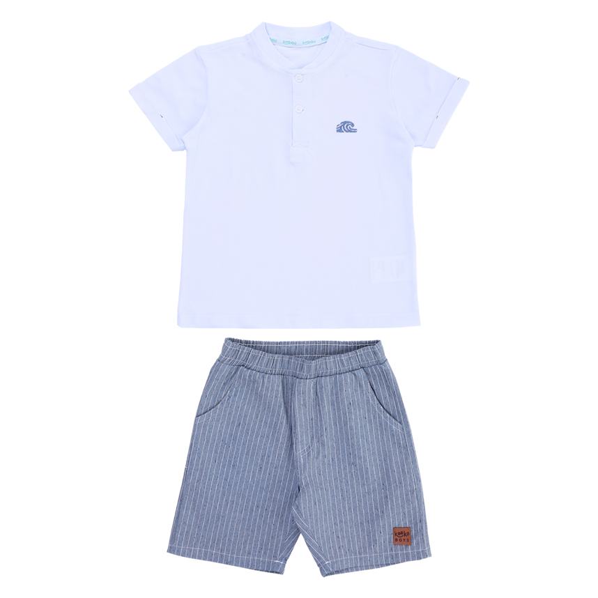 Conjunto Infantil Kookabu Camiseta Em Piquet E Bermuda Sarja Conjunto Infantil Kookabu Camiseta Em Piquet E Bermuda Sarja