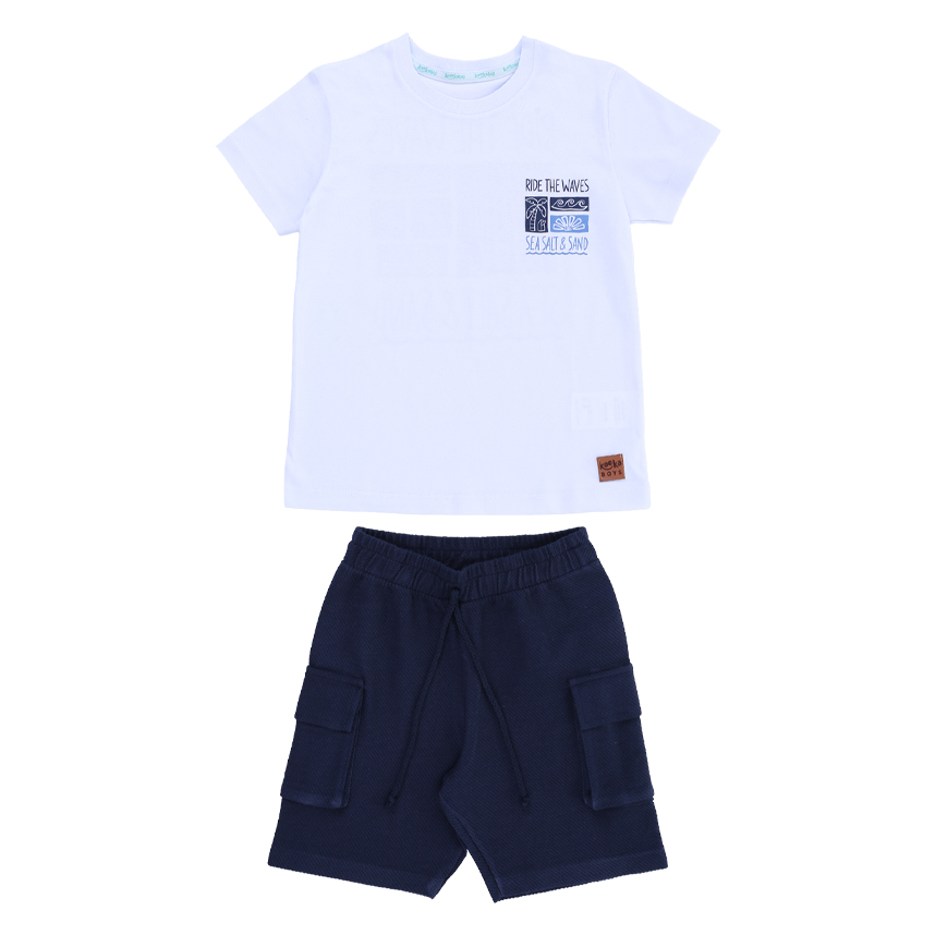 Conjunto Infantil Kookabu Camiseta Meia Malha E Bermuda Conjunto Infantil Kookabu Camiseta Meia Malha E Bermuda
