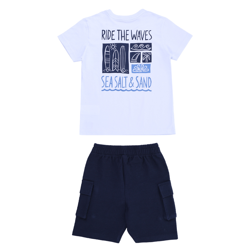 Conjunto Infantil Kookabu Camiseta Meia Malha E Bermuda Conjunto Infantil Kookabu Camiseta Meia Malha E Bermuda