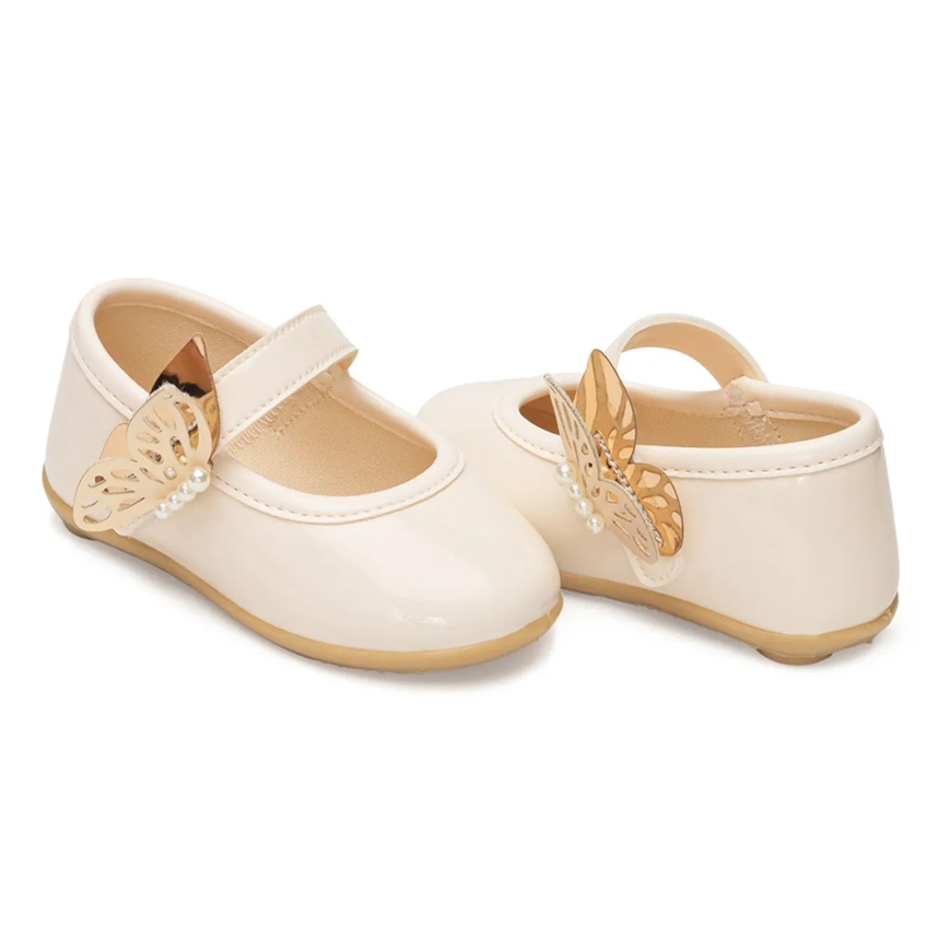 Sapato Bebê Pimpolho Com Velcro Borboleta E Pérola