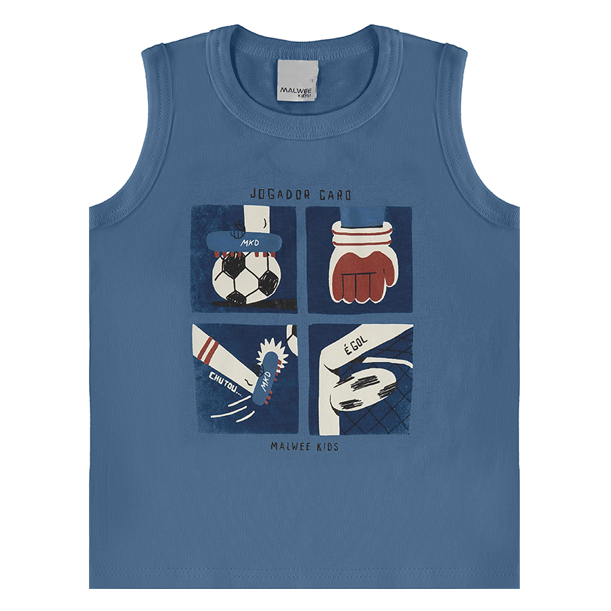 Camiseta Regata Infantil Malwee Estampada Em Meia Malha Camiseta Regata Infantil Malwee Estampada Em Meia Malha