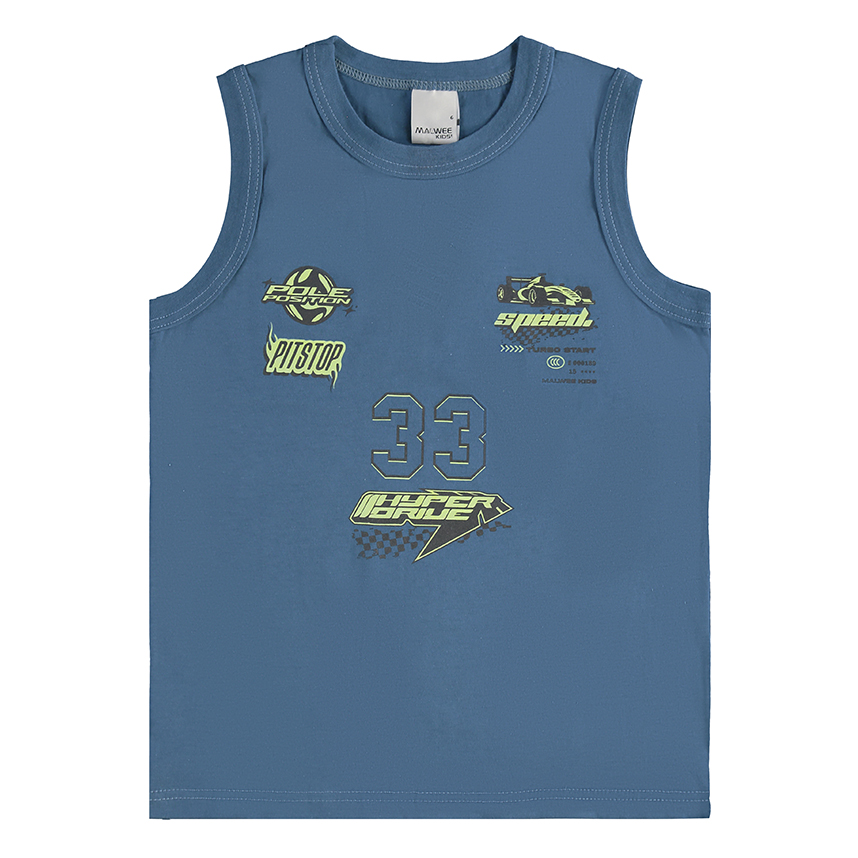 Camiseta Regata Infantil Malwee Estampada Em Meia Malha Camiseta Regata Infantil Malwee Estampada Em Meia Malha