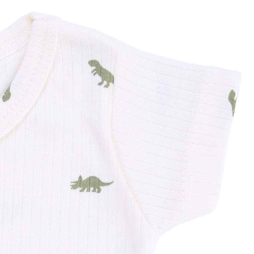 Macacão Curto Bebê Junkes Em Suedine Estampa Dinossauro Macacão Curto Bebê Junkes Em Suedine Estampa Dinossauro