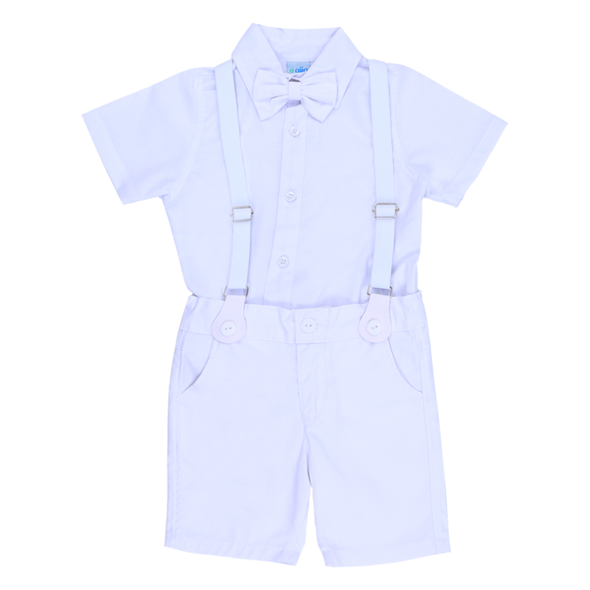 Conjunto Infantil Gijo Kids Camiseta E Bermuda Suspensório