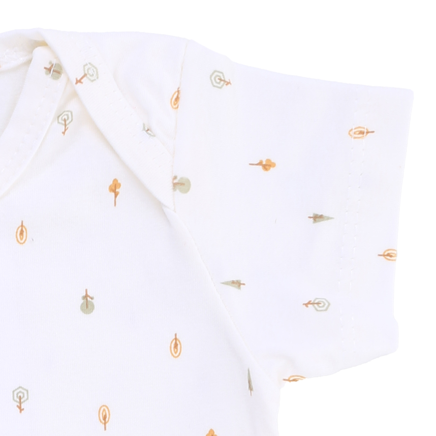 Macacão Curto Bebê Junkes Estampa Floresta Em Cotton Macacão Curto Bebê Junkes Estampa Floresta Em Cotton