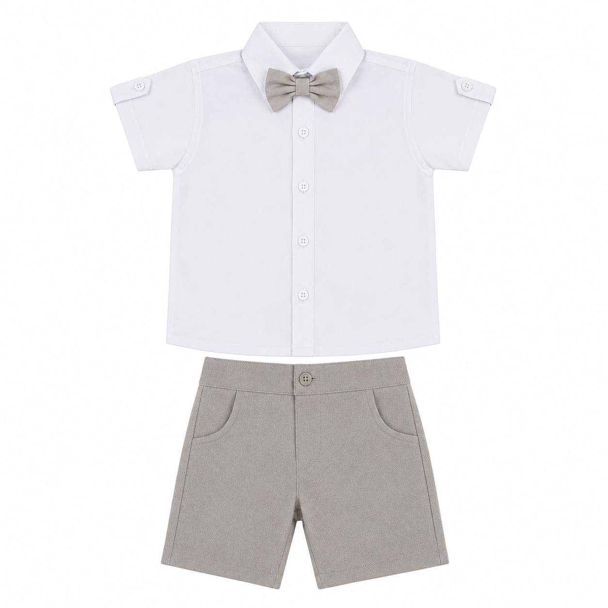 Conjunto Bebê Din Don Camisa Social E Bermuda 2 Peças