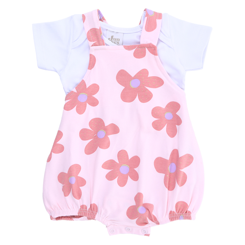 Kit Banho De Sol Junkes E Body Manga Curta Floral 2 Peças