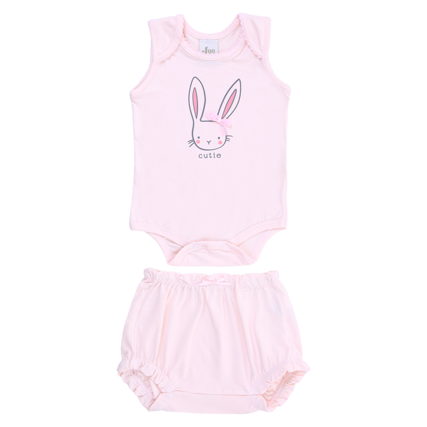 Conjunto Bebê Junkes Body E Tapa Fralda Em Cottom