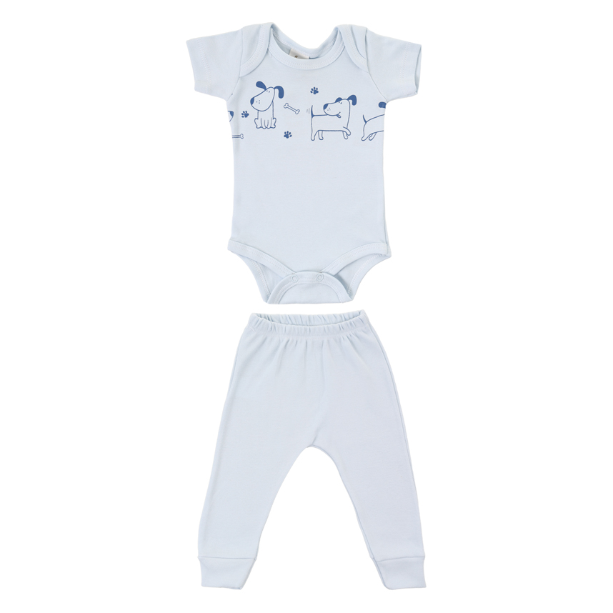 Conjunto Bebê Junkes Body Manga Curta E Calça Suedine 2 Peças