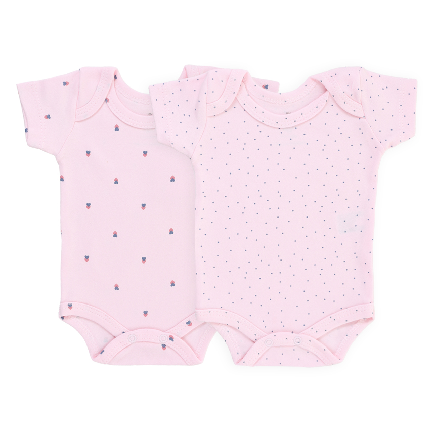 Kit Body Bebê Junkes Em Suedine Estampa Poá 2 Peças