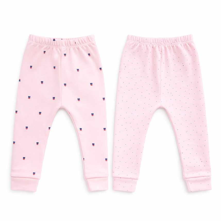 Kit Mijão Bebê Junkes Em Suedine Estampa Poá 2 Peças