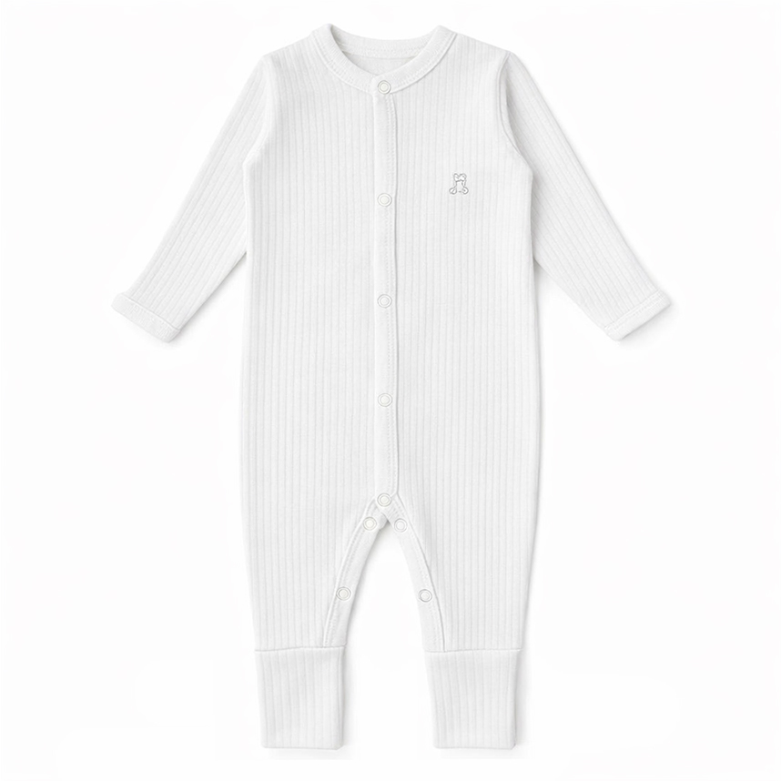 Macacão Longo Bebê Junko Canelado Liso Menina