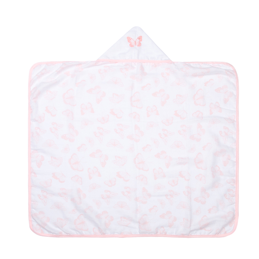 Toalha Capuz Bebê Papi Bordado Fralda Soft Borboleta Toalha Capuz Bebê Papi Bordado Fralda Soft Borboleta