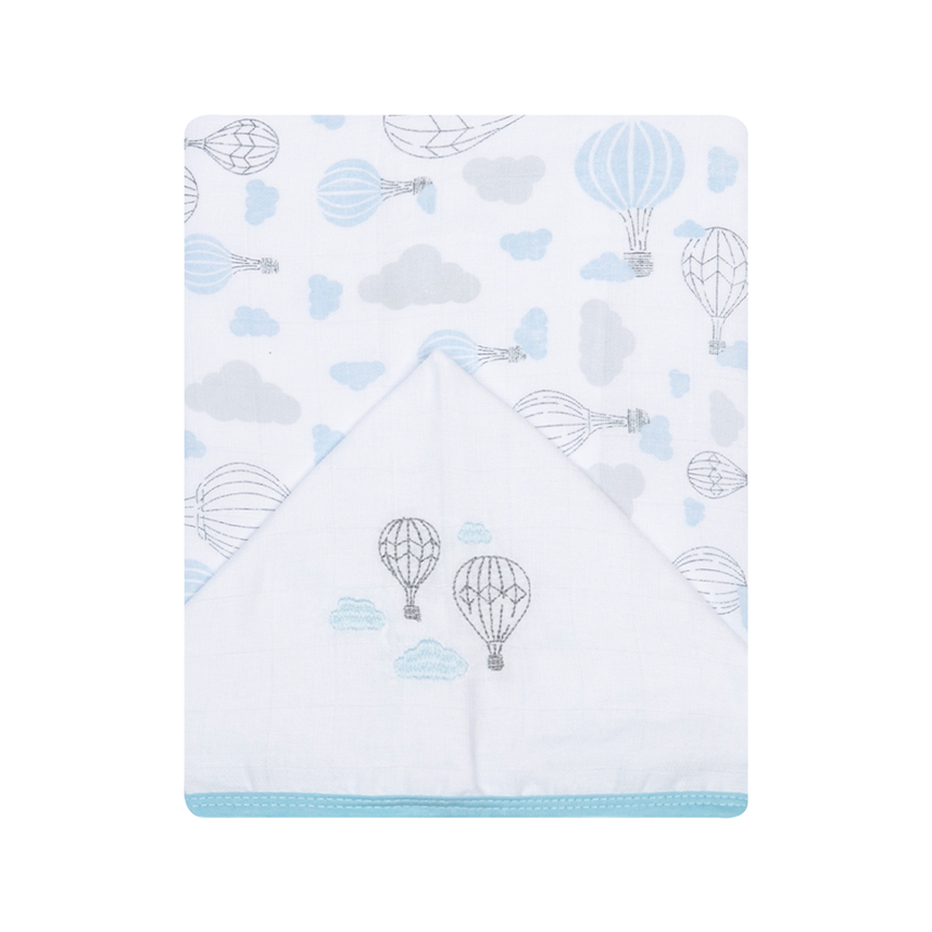 Toalha Capuz Bebê Papi Bordado Fralda Soft Balões Toalha Capuz Bebê Papi Bordado Fralda Soft Balões