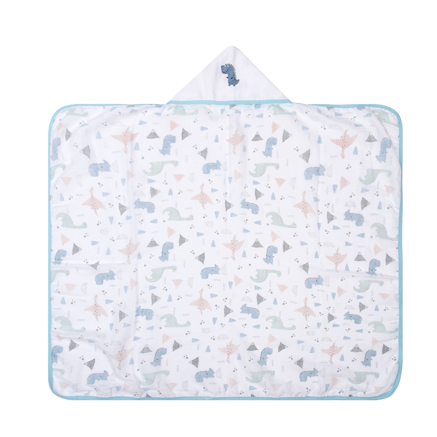 Toalha Capuz Bebê Papi Bordado Fralda Soft Dinossauro Toalha Capuz Bebê Papi Bordado Fralda Soft Dinossauro