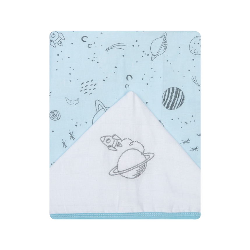 Toalha Capuz Bebê Papi Bordado Fralda Soft Astronauta Toalha Capuz Bebê Papi Bordado Fralda Soft Astronauta